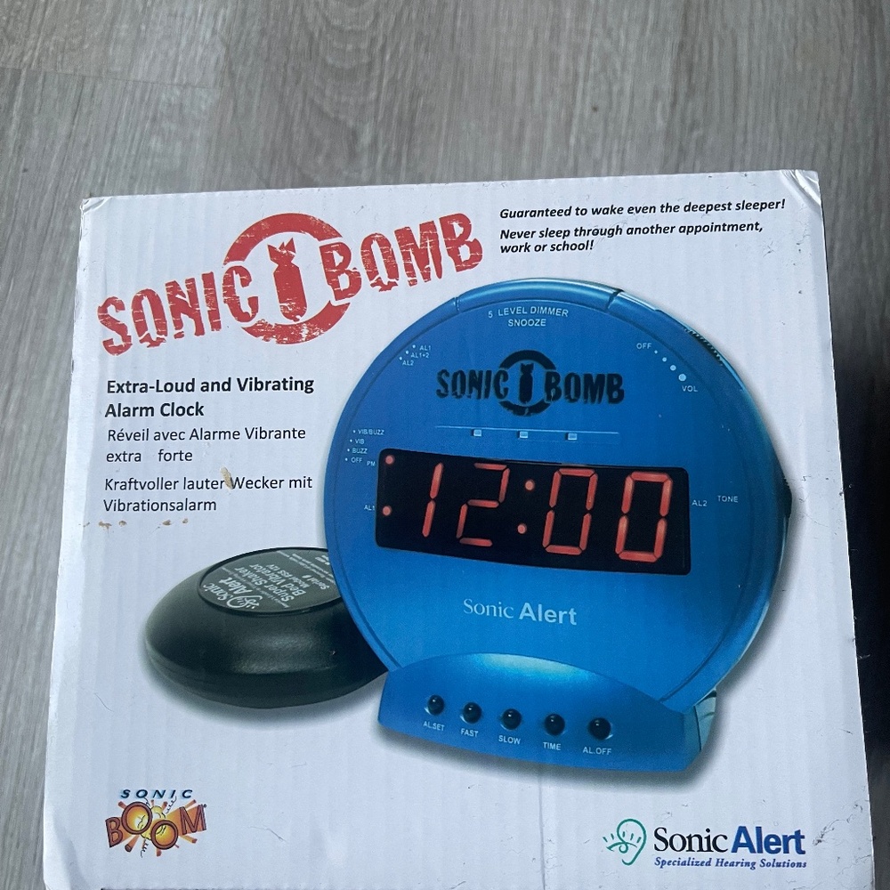 Sonic Alert Sonic Bomb Loud Dual Alarm Clock with Vibrating Bed Shaker